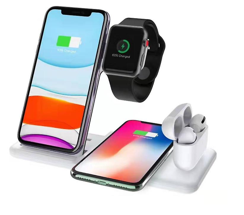white Multifunctional wireless charger, 15W foldable universal phone holder, headset watch wireless charger AZ12197