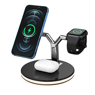 black 15W 3 in 1 magnetic wireless charger, Apple mobile phone charger, headset, iwatch charger AZ21962