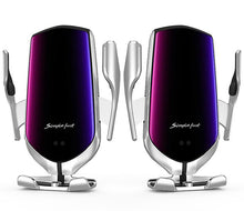Load image into Gallery viewer, 10W silver 15W/10W car wireless charger, air outlet clip type phone holder AZ13139
