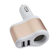 Load image into Gallery viewer, 2Pcs white gold 3.1A car charger, cigarette lighter, dual USB multi-function mobile phone car charger AZ12454
