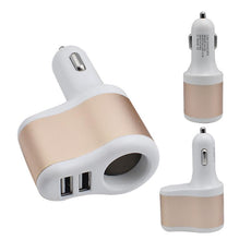 Load image into Gallery viewer, 2Pcs white gold 3.1A car charger, cigarette lighter, dual USB multi-function mobile phone car charger AZ12454
