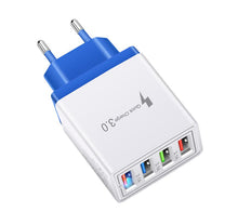 Load image into Gallery viewer, 2Pcs dark blue USB 3.0 Quick Charge 4 ports Phone charger,EU plug AZ12457
