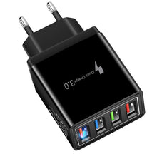 Load image into Gallery viewer, 2Pcs black Portable 4 USB ports phone charger plug, USA Plug AZ12439

