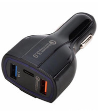 Lade das Bild in den Galerie-Viewer, 1Pc black QC USB 3.0 car charger, 4.8A dual USB interface Type-C car charger
