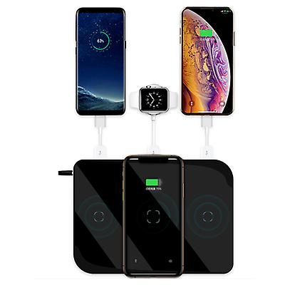 black 6 in1 mobile phone wireless charger, multi-function watch headset charger AZ12576