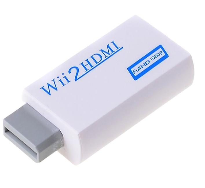 2Pcs white Wii Input to HDMI 1080P HD Audio Output Converter Adapter Cable 3.5mm Jack Audio AZ19551