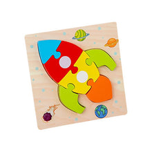 Load image into Gallery viewer, 2Pcs rocket Children&#39;s wooden 3D geometric puzzle, baby jigsaw building blocks educational toy AZ1710
