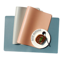 Lade das Bild in den Galerie-Viewer, 2PCs Nordic Style Leather Placemat Non-Slip Heatproof Hotel Western-Style Placemat
