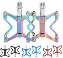 Lade das Bild in den Galerie-Viewer, red Ultra-light foldable bicycle pedals, mountain bike pedals, aluminum alloy DU bearing pedals AZ17773
