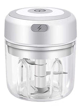 Lade das Bild in den Galerie-Viewer, 250ml white Mini rechargeable wireless electric garlic masher kitchen household tool meat grinder making complementary food AZ20310
