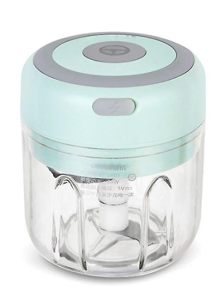 250ml green Mini rechargeable wireless electric garlic masher kitchen household tool meat grinder making complementary food AZ20312