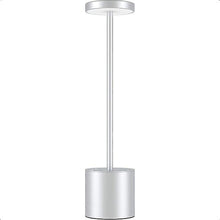 Load image into Gallery viewer, Night lights ambient lighting cordless led table lamp portable usb rechargeable silver
