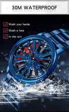Load image into Gallery viewer, Watches wrist watches creative car wheel steel strap waterproof military sports clock black
