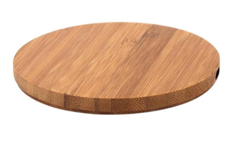 10W Round shape 10W Portable Wireless Charger, Slim Wood Charging Pad AZ10046