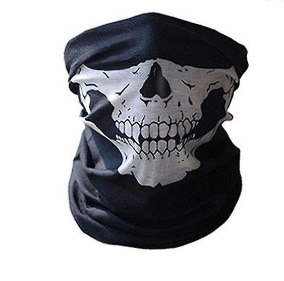 2Pcs white Multifunctional outdoor seamless windproof sunscreen collar, riding mask AZ10968