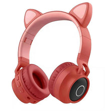 Lade das Bild in den Galerie-Viewer, red Luminous head-mounted bluetooth headset, cat ear wireless Foldable bluetooth headset AZ19367
