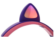 Lade das Bild in den Galerie-Viewer, purple Luminous head-mounted bluetooth headset, cat ear wireless Foldable bluetooth headset AZ19366
