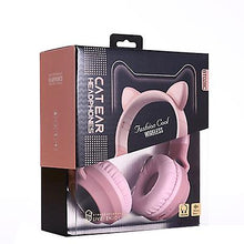 Lade das Bild in den Galerie-Viewer, pink Luminous head-mounted bluetooth headset, cat ear wireless Foldable bluetooth headset AZ19364
