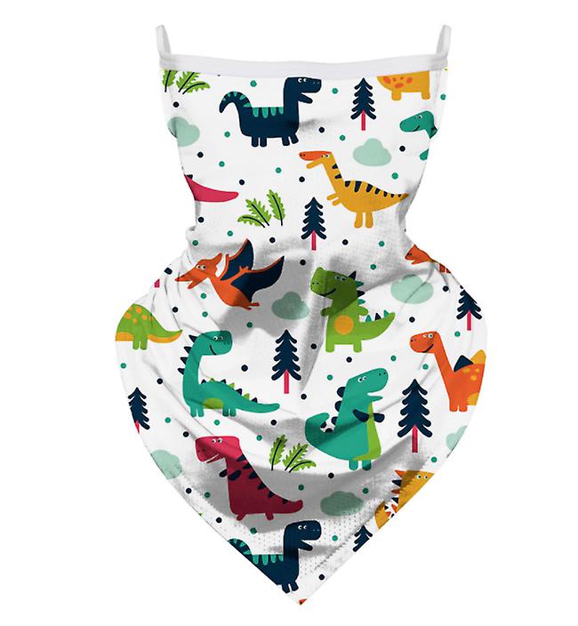 2Pcs 4# Children's ear-mounted cycling mask, ice silk mesh, breathable and sunscreen sports headscarf AZ10683