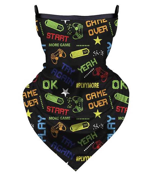 2Pcs 6# Children's ear-mounted cycling mask, ice silk mesh, breathable and sunscreen sports headscarf AZ10685