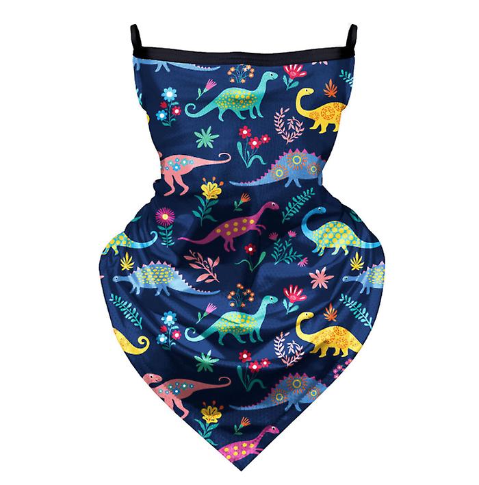 2Pcs 5# Children's ear-mounted cycling mask, ice silk mesh, breathable and sunscreen sports headscarf AZ10684