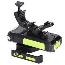 Lade das Bild in den Galerie-Viewer, 2400mAh green black Outdoor cycling bike front light with emergency light, with power bank, mobile phone holder,Waterproof,rechargeable AZ22533
