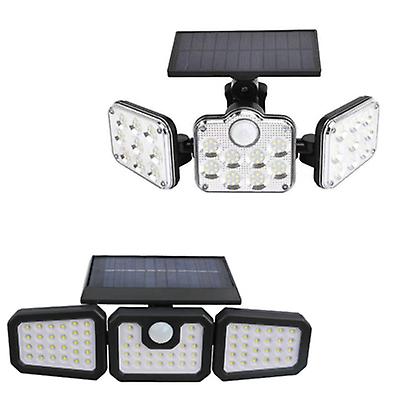144led 144led / 74LED solar three-head wall light, rotatable outdoor human body induction courtyard street light AZ16205