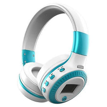 Load image into Gallery viewer, Cool Headphones Headsets ZEALOT B19 Foldable BT Headset with Microphone earphone White with Blue
