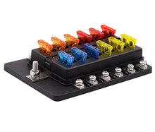 Load image into Gallery viewer, 12-way universal 12-32V fuse box with LED indicator for automobiles, RVs, yachts, and ships AZ16647
