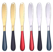 Load image into Gallery viewer, 2Pcs blue Stainless Steel Cheese Butter Knife Cream Knife Western Bread Jam Knife Cheese Butter Knife AZ18303

