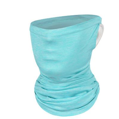 2Pcs light blue Summer sunscreen ice silk riding mask, half face Anti-UV hanging ear cover for fishing hiking AZ13870
