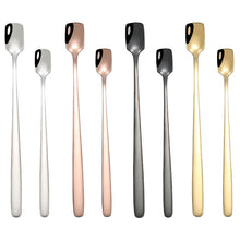 Load image into Gallery viewer, 3pcs black 4pcs stainless steel coffee spoon, long handle bar mug spoon AZ16648
