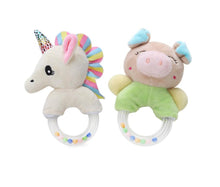 Load image into Gallery viewer, 2Pcs pig Cute Baby Rattle and Teether Easy Grip, Baby Toy Baby Activity Teething Toys AZ10751
