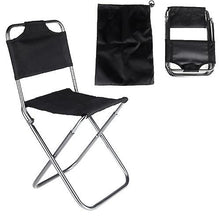 Load image into Gallery viewer, Folding Chairs Stools Portable Folding Aluminum Oxford Cloth Chair Outdoor Fishing Camping with Backrest Carry Bag Black
