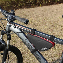 Load image into Gallery viewer, Bicycle Bags Panniers Triangle Cycling Bicycle Front Tube Frame Bag Outdoor Mountain Bike Pouch 1.5L Black Red 12657
