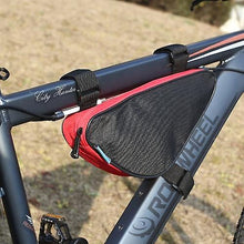 Load image into Gallery viewer, Bicycle Bags Panniers Triangle Cycling Bicycle Front Tube Frame Bag Outdoor Mountain Bike Pouch 1.5L Black Red 12657
