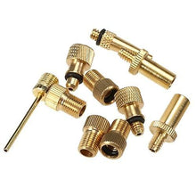 Lade das Bild in den Galerie-Viewer, Bicycle Small Parts Bike Valve Adapter Set Bike Tire Valve Converter Kit Presta to Dunlop Schrader to Presta Valve Adapter Nozzle Needle Kit
