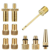 Lade das Bild in den Galerie-Viewer, Bicycle Small Parts Bike Valve Adapter Set Bike Tire Valve Converter Kit Presta to Dunlop Schrader to Presta Valve Adapter Nozzle Needle Kit
