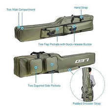 Load image into Gallery viewer, Multiple Tackle Bags Boxes Two Layer 130cm Fishing Rod Reel Bag Fishing Pole Gear Tackle Tool Carry Case Carrier
