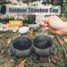 Lade das Bild in den Galerie-Viewer, Camping Cookware Dinnerware 350ML Titanium Cup Super Lightweight  Mug Portable Coffee Beer Juice Milk Cup Outdoor
