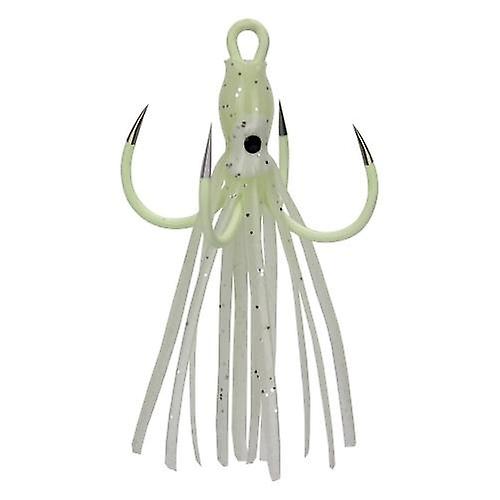 2PCS Fishing Hooks Luminous Four Claw Hooks Octopus Squid Lures for Bass