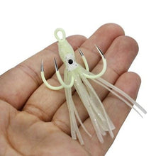 Lade das Bild in den Galerie-Viewer, 2PCS Fishing Hooks Luminous Four Claw Hooks Octopus Squid Lures for Bass
