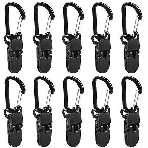 10pcs Carabiners Tarp Awning Clamp Clips Tent Snaps Hangers Camping Tent Tighten Lock Grip Clamp with Carabiner for Outdoor Camping Farming Garden