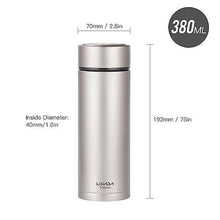 Load image into Gallery viewer, 380ml Travel Bottles Containers Double Wall Vacuum Insulated Titanium Water Bottle Flask Outdoor Sports Leak Proof Water Bottle with Tea Infuser
