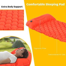Load image into Gallery viewer, Air Mattresses Inflatable Sleeping Pad Mat with Pillow Foot Pump Air Mattress for for Backpacking Hiking Traveling
