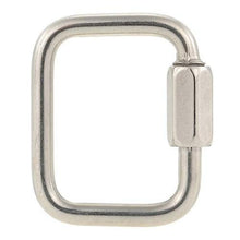 Load image into Gallery viewer, 2pcs Carabiners Stainless Steel Square Quick Link Locking Carabiner Hanging Hook Buckle for Paraglider Delta Wing Outdoor Camping Hiking
