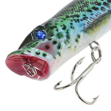 Lade das Bild in den Galerie-Viewer, Fishing Baits Lures 4PCS Floating Popper Fishing Lures 12g 95mm Artificial Hard Bait Set Wobbler Bait with #6 Hooks
