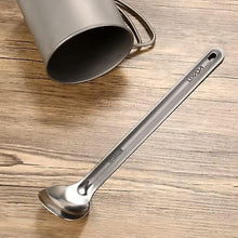 Lade das Bild in den Galerie-Viewer, 2* Camping Cookware Dinnerware Titanium Long Handle Spoon with Polished Bowl  Portable Dinner Spoon Cutlery  Backpacking Picnic Outdoor
