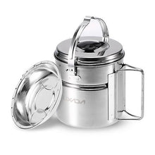 Lade das Bild in den Galerie-Viewer, Camping Cookware Dinnerware Stainless Steel Bail Handle  Pot Outdoor
