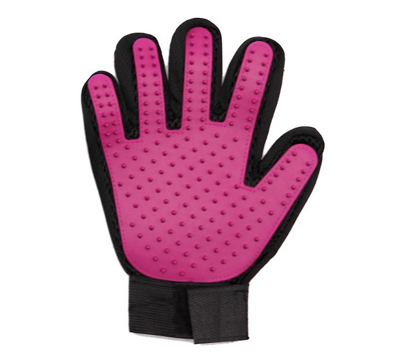 2Pcs right red Dog Grooming Glove Mitt Pet Dog Cat Massage Groom Stripping Hair Remover Brush AZ14903